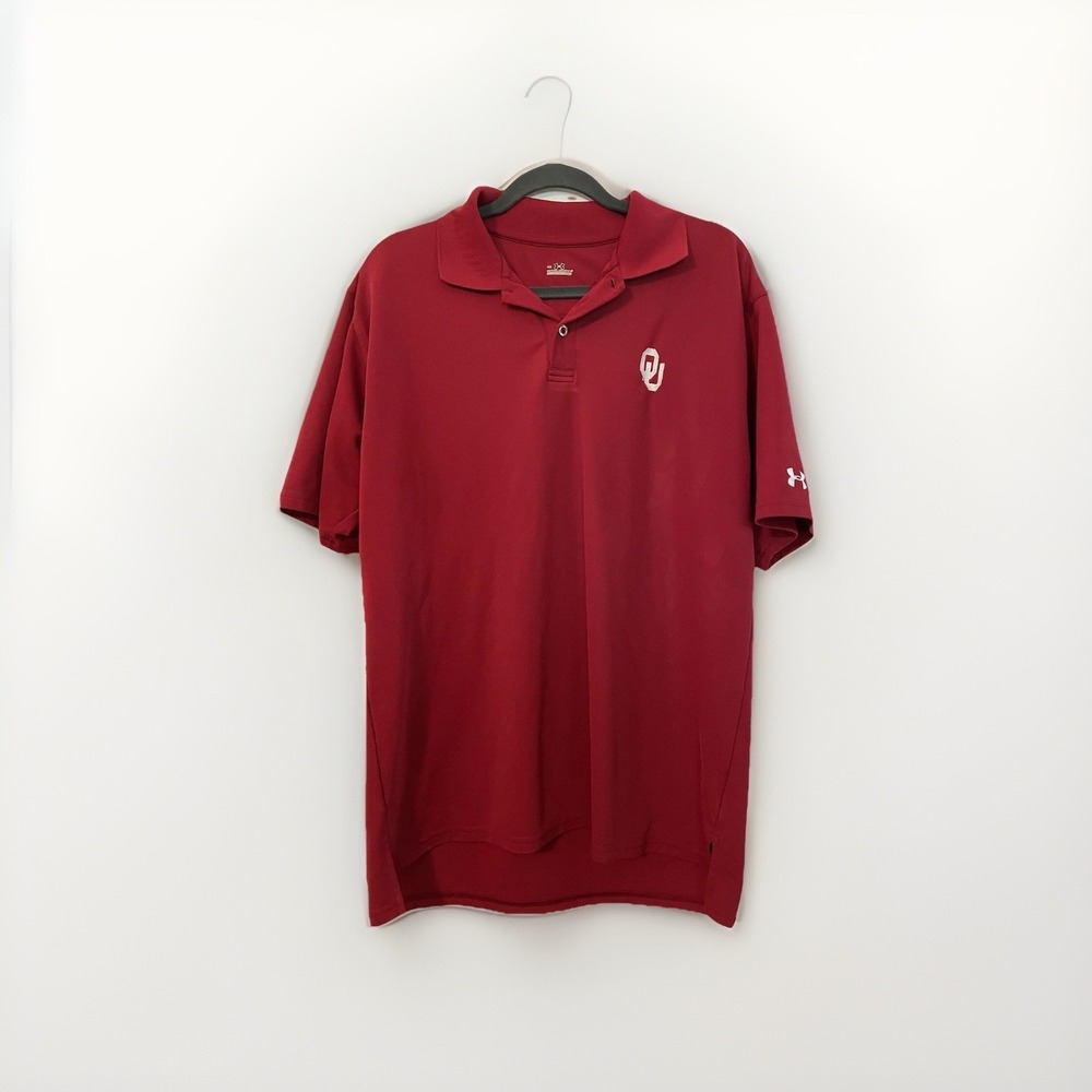 Under Armour‎ Oklahoma State University Red Polo Shirt Size Medium Athletic
